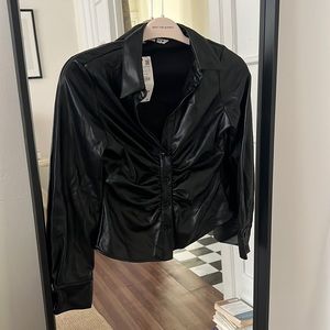 BRAND NEW Zara leather button up
